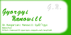 gyorgyi manowill business card